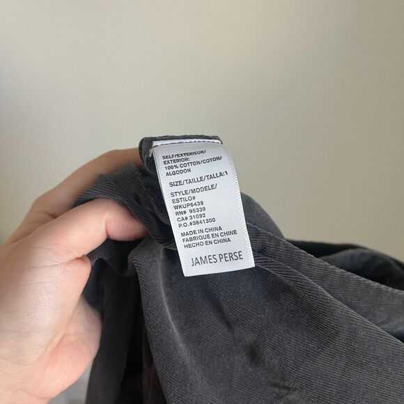 James Perse Jumpsuit Ultra Fine Lightweight Corduroy Washed Black Size 1/SMALL - Picture 5 of 5